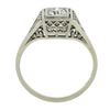 Image 8 : Antique Art Deco Belais 18K Gold Old European Diamond Squared Filigree Work Ring