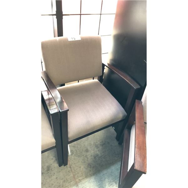 MAHOGANY FRAMED CLIENT CHAIR