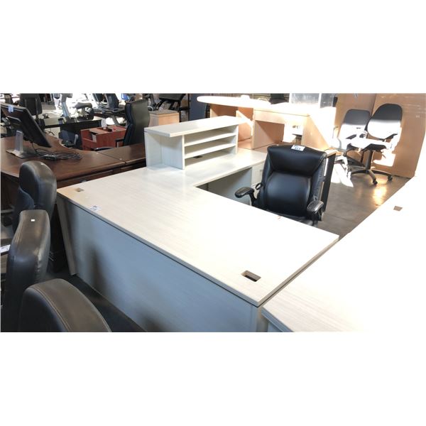 WHITE OAK 72" X 78" L-SHAPE EXECUTIVE DESK