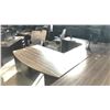 Image 2 : GREY OAK 71" X 118" BOWFRONT U-SHAPE EXEC. DESK
