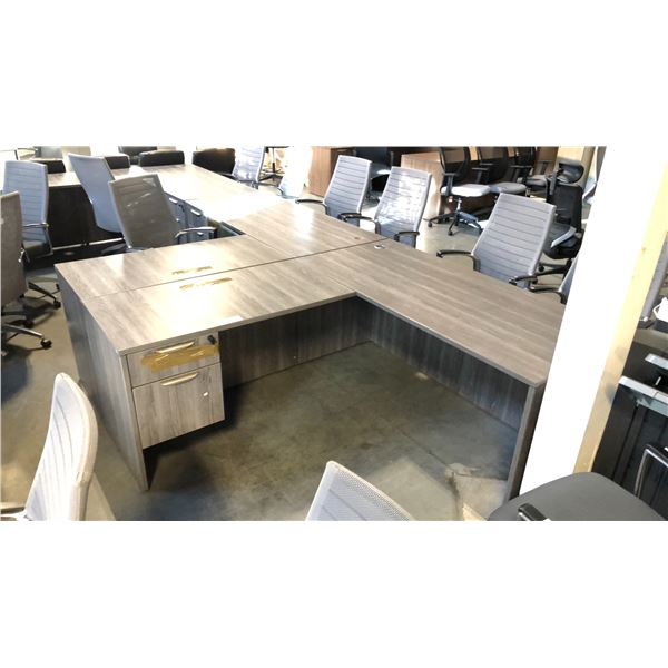GREY OAK 66" X 77" L-SHAPE EXEC. DESK (LH)