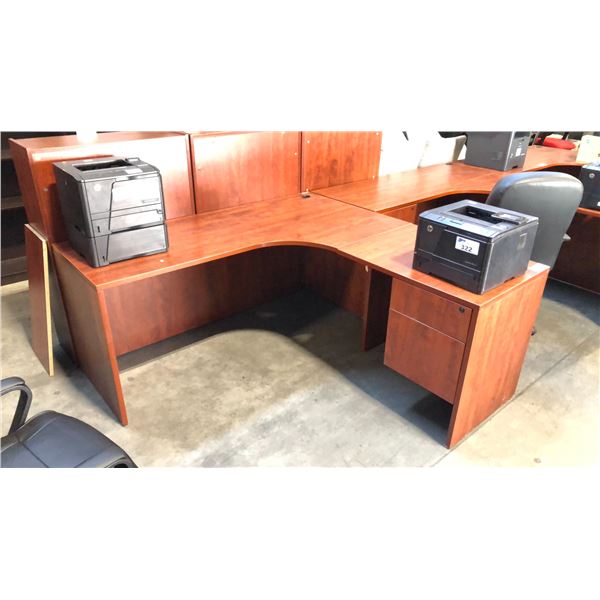 CHERRY 66" X 66" CORNER COUNTER DESK