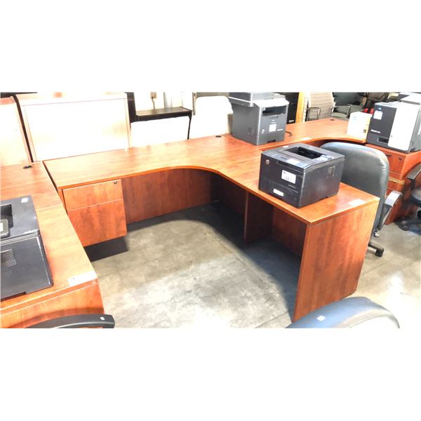 CHERRY 66" X 66" CORNER COUNTER DESK