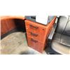 Image 2 : CHERRY 66" X 36" CORNER COUNTER DESK C/W 3-DRAWER MOBILE FILE CABINET
