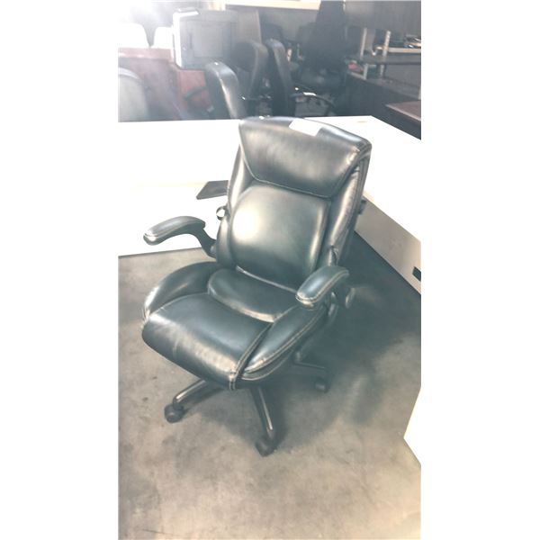 BLACK FLIP ARM MID-BACK TILTER CHAIR