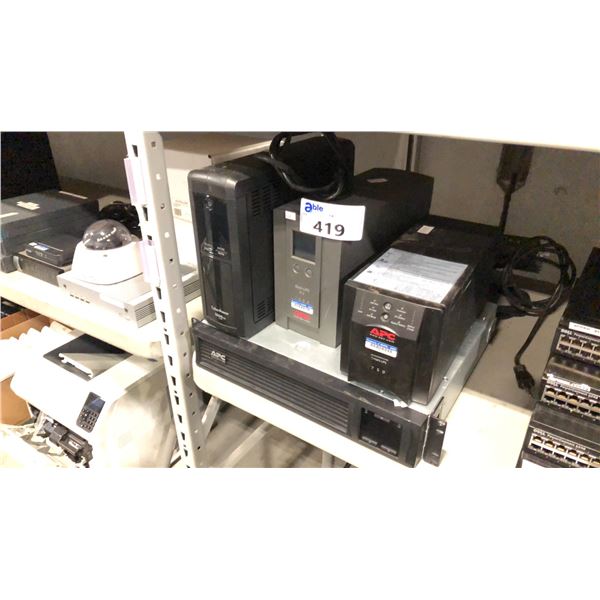 ASSORTED UPS INCL SMART UPS C1000, APC XS 1300, CYBER POWER 1500 VA AVR AND SMART UPS-750