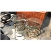 Image 1 : 2 GLASS TOP 23" METAL SIDE TABLES