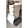 Image 1 : WHITE 4-DRAWER LATERAL FILE CABINET AND DISPLAY PANEL