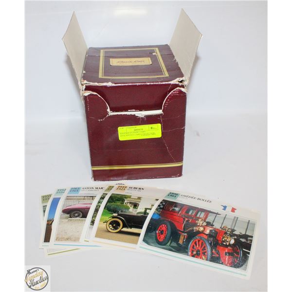 VINTAGE CLASSIC CARS DESCRIPTIVE CARD COLLECTION