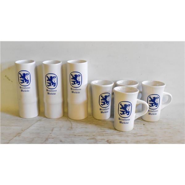 VINTAGE STONEWARE "BRAUHAUS WAIKIKI" MUGS