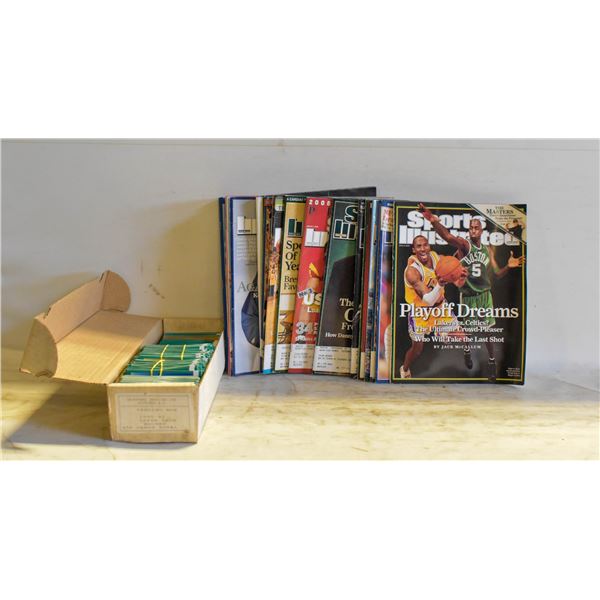 SPORTS MAGAZINES + BOX OF ASSORTED