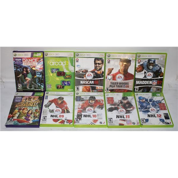 10 XBOX 360 GAMES