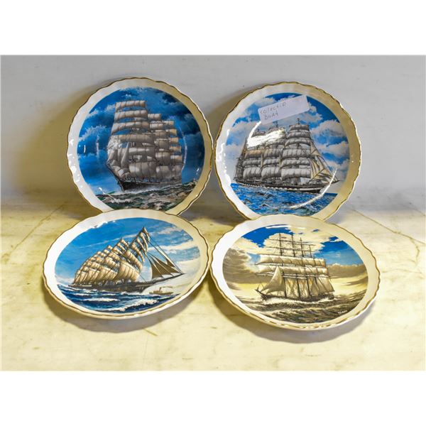 BOAT SHIP SET OF 4 COLLECTICBLE PLATES