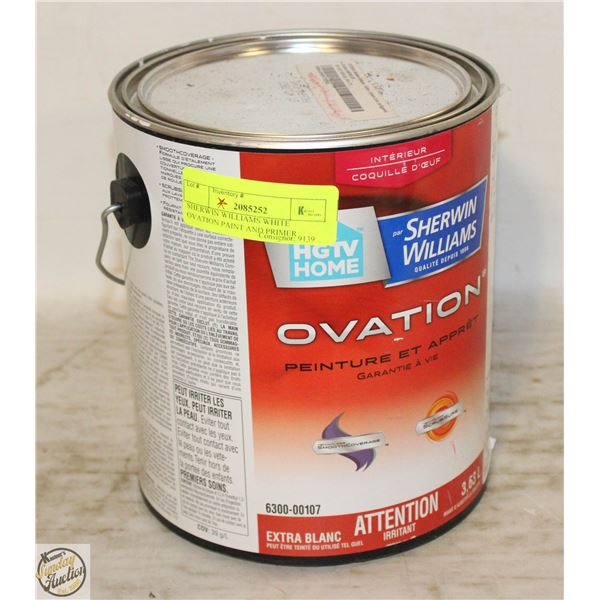 SHERWIN WILLIAMS WHITE OVATION PAINT AND PRIMER