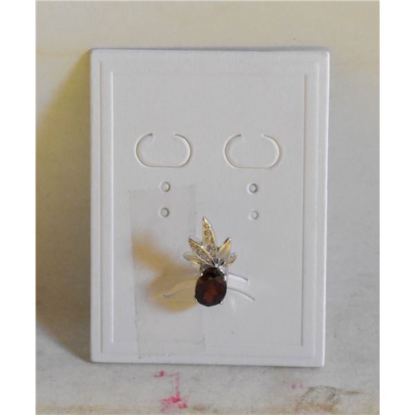 #139- NATURAL RHODOLITE GARNET & CZ PENDANT
