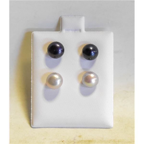 #65- NATURAL AKOYA PEARL STUD EARRINGS 2 SET