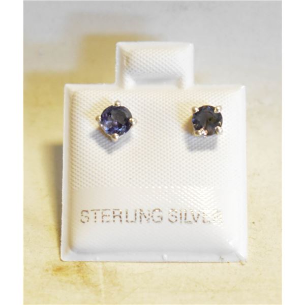 #108-NATURAL  IOLITE   STUD EARRINGS