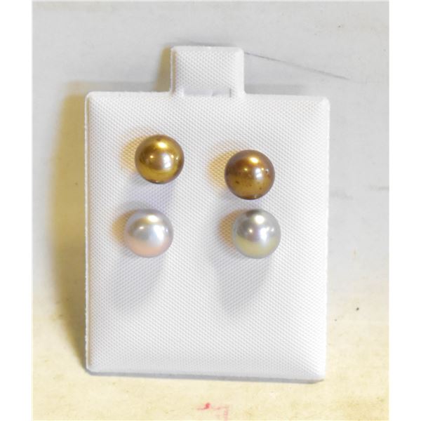 #72- NATURAL AKOYA PEARL STUD EARRINGS 2 SET