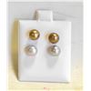 Image 1 : #72- NATURAL AKOYA PEARL STUD EARRINGS 2 SET