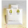 Image 1 : #86-NATURAL  GREEN PERIDOT  STUD EARRINGS