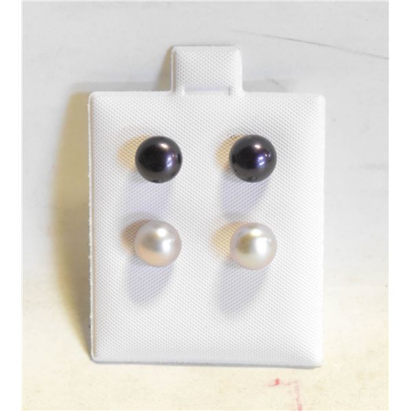 #64- NATURAL AKOYA PEARL STUD EARRINGS 2 SET