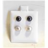 Image 1 : #64- NATURAL AKOYA PEARL STUD EARRINGS 2 SET
