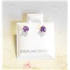 Image 1 : #93-NATURAL  AMETHYST  STUD EARRINGS