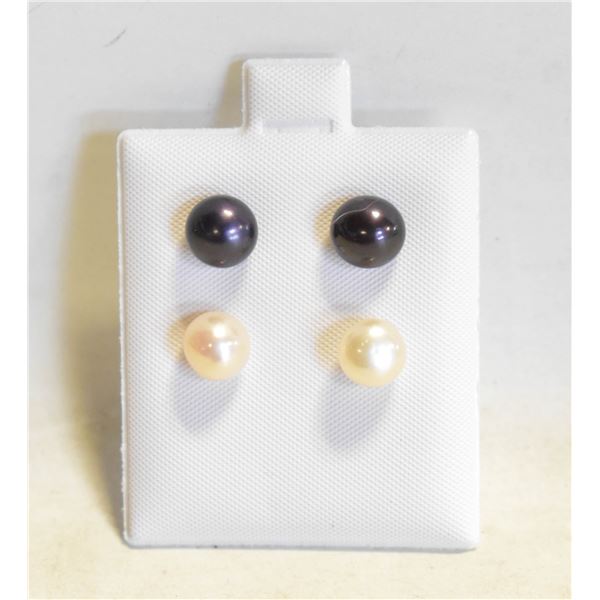 #57- NATURAL AKOYA PEARL STUD EARRINGS 2 SET