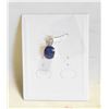 Image 1 : #122-NATURAL HEATED BLUE SAPPHIRE & CZ PENDANT