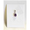 Image 1 : #132- NATURAL AMETHYST & CZ PENDANT