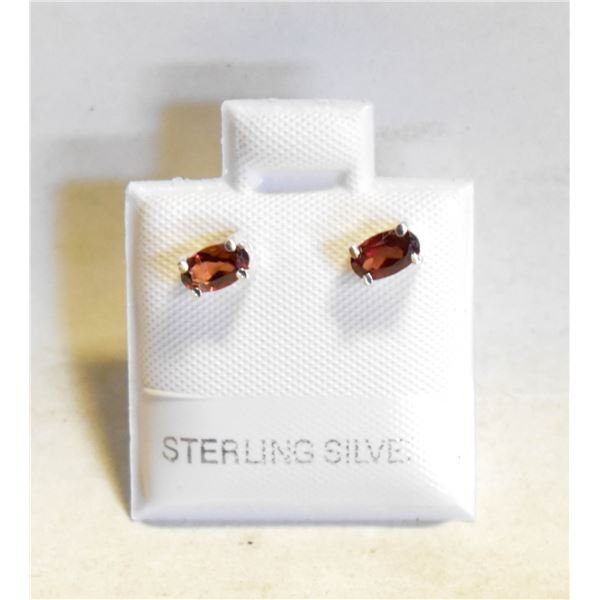 #114-NATURAL RHODOLITE GARNET STUD EARRINGS