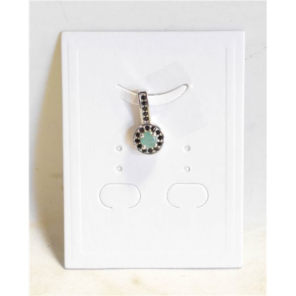 #157-NATURAL EMERALD & BLACK SPINEL PENDANT
