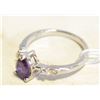 Image 1 : #178-NATURAL AMETHYST &CZ RING SIZE 5.75