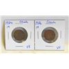 Image 1 : 1924 & 1926 CANADA SMALL ONE CENT COINS