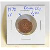 Image 1 : 1978 DOUBLE RIM CLIP ERROR CANADA 1 CENT COIN