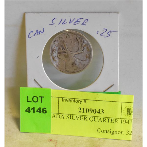 CANADA SILVER QUARTER 1941