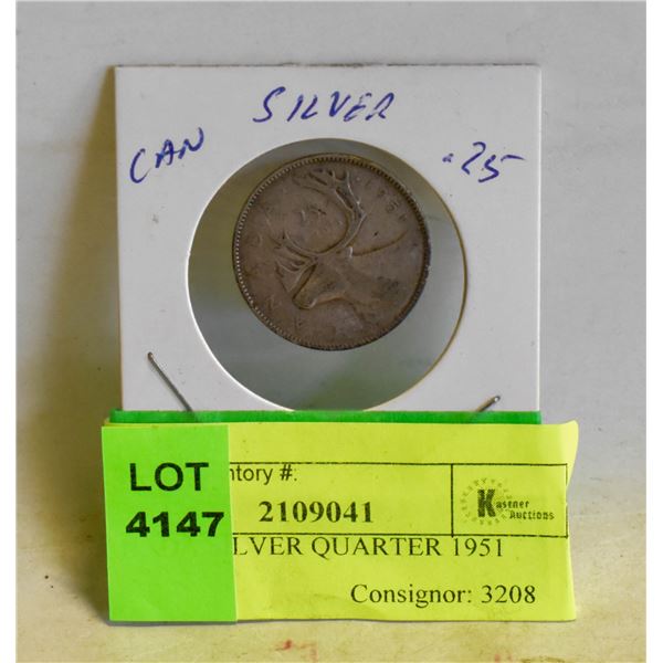 CANADA SILVER QUARTER 1951