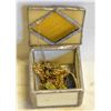 Image 1 : STAINED GLASS TRINKET BOX  WITH JEWELLERY