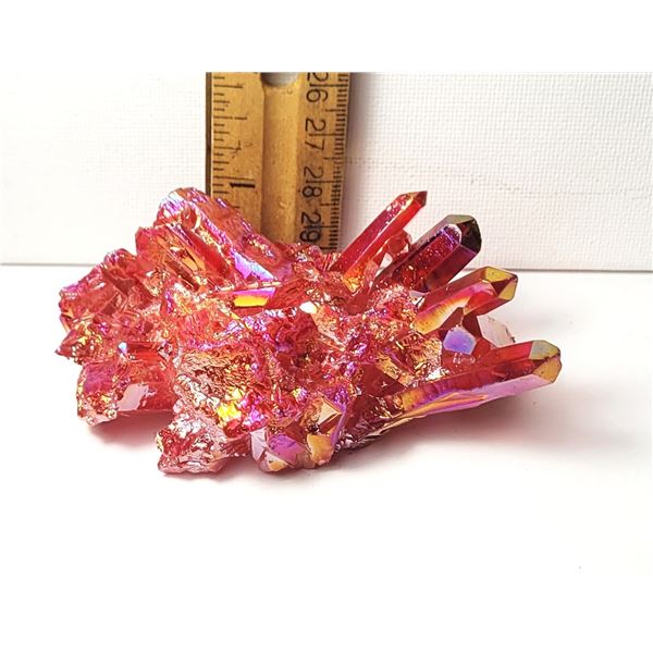 20)  RED QUARTZ RAINBOW CLUSTER, 131.6