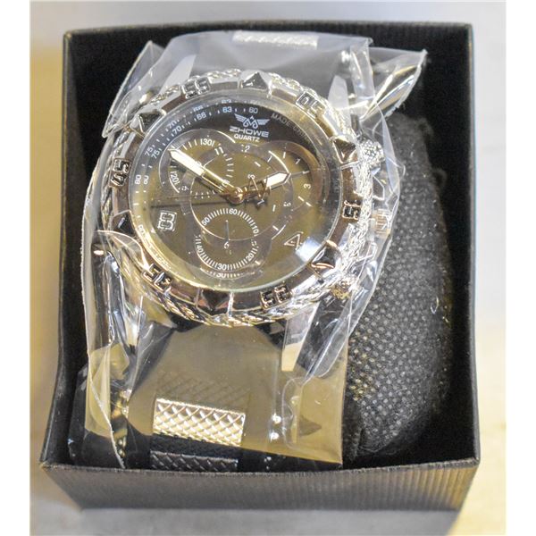 NAUTICAL STYLE BLACK & SILVER  COLOURED WATCH