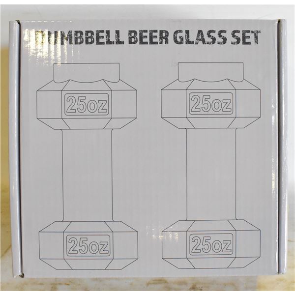 25OZ DUMBBELL BEER GLASS SET