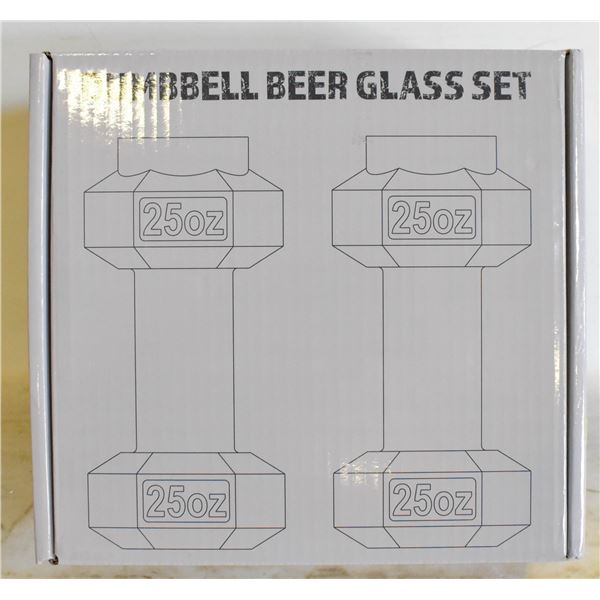 25OZ DUMBBELL BEERGLASS SET