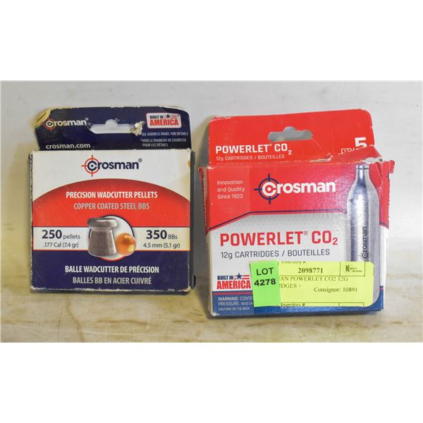 CROSMAN POWERLET CO2 12G CARTRIDGES +