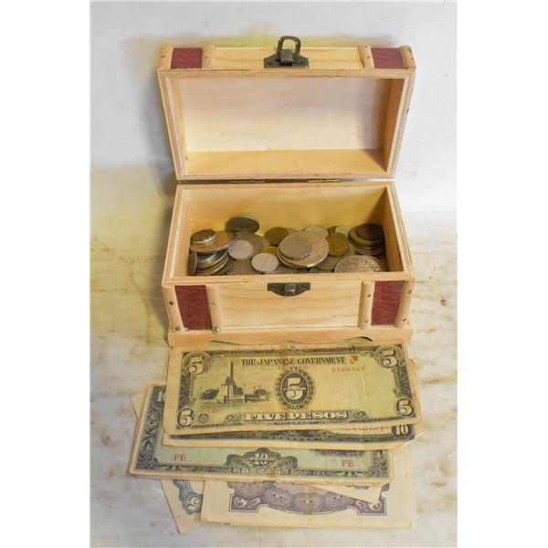 LARGE LOT OF OLD PHILIPPINES COINS AND NOTES IN