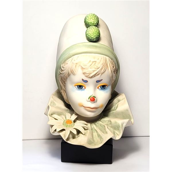 19)    VINTAGE CYBIS BISQUE FIRED CLOWN HEAD