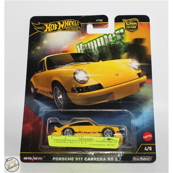 PREMIUM HOTWHEELS PORSCHE 911 CRRERA RS 2.7 4/ 5