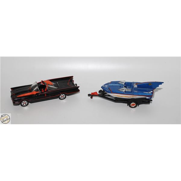 HOTWHEELS PENGUIN BATMOBILE & BATBOAT