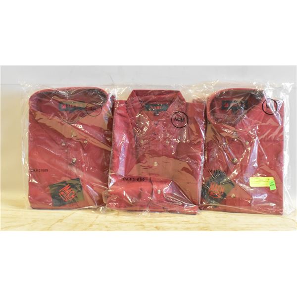 #3194- 3 NEW MEN’S SHIRTS RED COLOR SIZE XL 1 + M