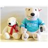 Image 1 : 2 LARGE COCA-COLA STUFFED POLAR BEARS