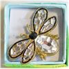 Image 1 : BUG BROOCH FILLED WITH CLEAR RHINESTONES